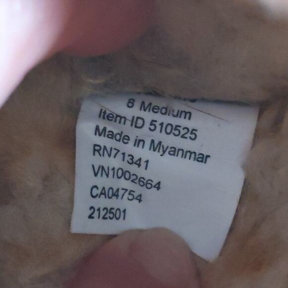 LL BEAN Mens Brown Suede Moccasin Slippers Sherpa Lined Size 8 Medium Classic - Picture 6 of 11